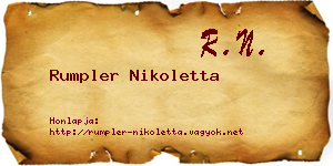 Rumpler Nikoletta névjegykártya